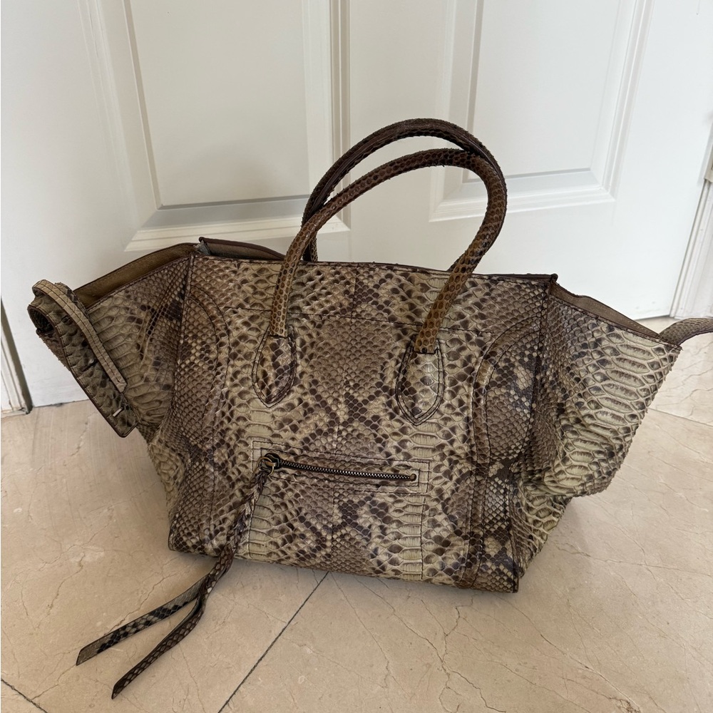 Celine Python Leather Tote Bag